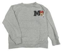 Šedá melírovaná mikina s Minnií Disney