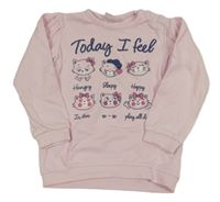 Svetloružová mikina s kočičkami Prenatal