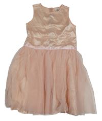 Světlerůžové třpytivé tylové slavnostní šaty Le Chic 