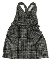 Čierno-biele kockované pletené šaty Matalan