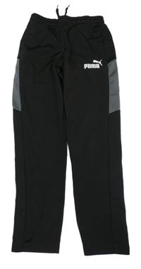 Černo-šedé sportovní kalhoty s logem Puma