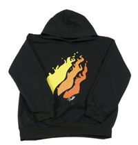 Čierna mikina s potlačou s kapucňou Foanja