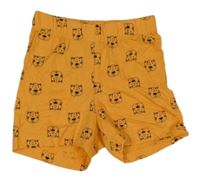 Oranžové bavlnené kraťasy s tigrami Lupilu