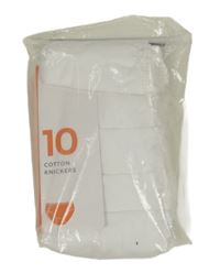 Nové - 10pack - Bílé kalhotky M&S