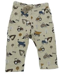 Béžové tepláky s bagrami Topomini