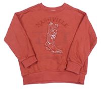 Červená mikina s kozačkou F&F