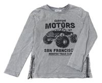 Sivé tričko s monster truck H&M