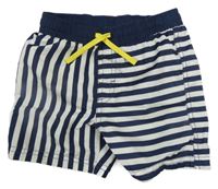 Tmavomodro-biele pruhované plážové kraťasy H&M