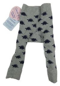 Nové - Šedé punčochové legíny s dinosaury Jojo Maman Bébé