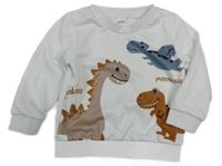 Biela mikina s dinosaurami