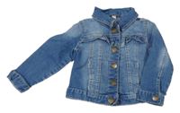Modrá ľahká rifľová crop bunda H&M
