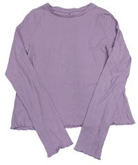 Fialové rebrované crop tričko H&M