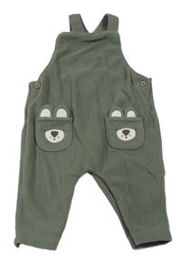 Khaki fleecové laclové kalhoty s medvídky/kapsami George