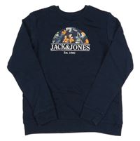 Tmavomodrá mikina s logem JACK&JONES
