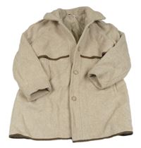 Svetlobéžový melírovaný flaušový zateplený kabát s golierikom Vogue