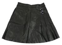 Černá koženková sukně s přezkami PRIMARK