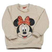 Světlepudrová plyšová mikina s Minnie Disney