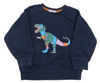 Tmavomodrá oversize mikina s dinosaurom M&S