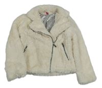 Smotanový kožušinový zateplený crop krivák ORCHESTRA