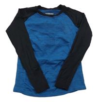 Modro-tmavomodré melírované thermo tričko POCOPIANO