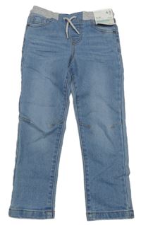 Nové - světlemodré slim teplákové rifle s úpletovým pasem Denim Co.