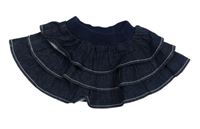 Tmavomodrá vrstvená rifľová sukňa Next