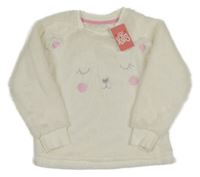 Nové - smotanová chlpatá mikina s čumáčkem Matalan