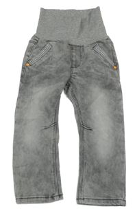 Sivé plesňové chino teplákové rifle vyšúchaného vzhledu a úpletovým pasom S. Oliver