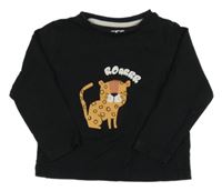 Černé pyžamové triko se šelmou Matalan