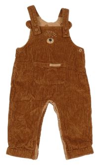 Hnědé manšestrové laclové kalhoty s medvídkem a kapsou Next