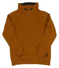 Medová mikina s písmenky a stojačikom Chapter young