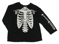 Čierne tričko s kostmi F&F