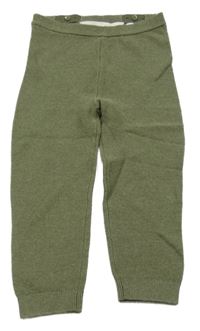 Khaki melírované pletené nohavice H&M