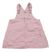 Ružovo-biele pruhované rifľové šaty F&F