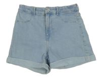 Světlemodré teplákové riflové kraťasy H&M