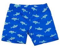Cobaltovoě modré nohavičkové plavky so žralokmi Playshoes