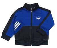 Černo-safírová propínací sportovní mikina Adidas