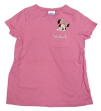 Růžové tričko s Minnie a kapsou Disney