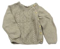 Béžový prepínaci sveter s copánkovým vzorom H&M