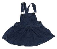 Tmavomodrá rifľová sukňa s trakami zn. H&M
