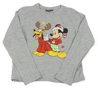Sivé melírované tričko s Mickeym a Plutem zn. Disney