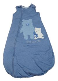 Modrý melírovaný zateplený spací pytel s medvědy F&F