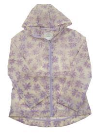 Světlešedá květovaná pláštěnka s kapucňou George