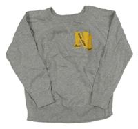 Sivý melírovaný sveter s písmeny Name it