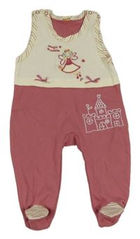 Krémovo-starorůžové dupačky s vílou a zámkem