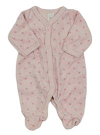 Světlerůžový sametový overal se srdíčky C&A