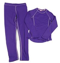2set - Fialové thermo triko + legíny Crivit