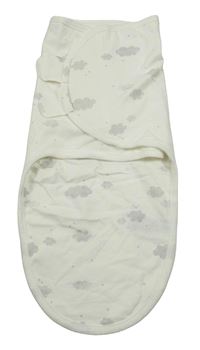 Bílá bavlněná rychlozavinovačka s mraky Primark