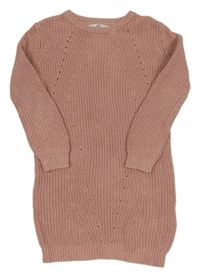 Starorůžové třpytivé svetrové šaty M&S