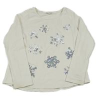 Smotanové tričko s vločkami z překlápěcích flitrů H&M